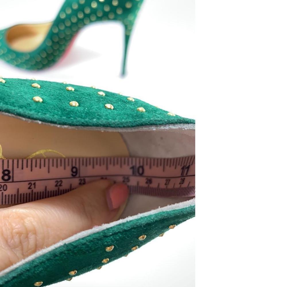 Pigalle Follies Studded Canopee Green 100mm Pumps Heels D801 - Picture 12 of 12